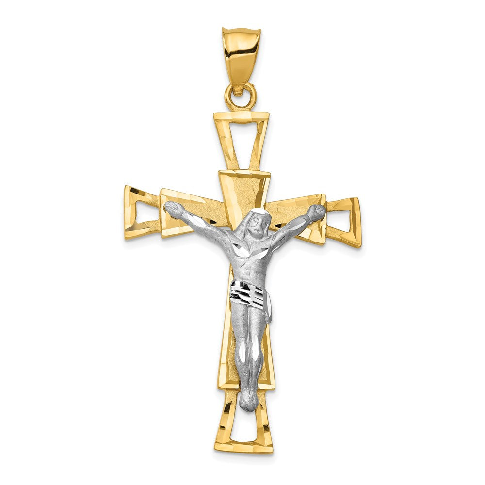 14K Bicolor Gold Kruzifix-Anhänger