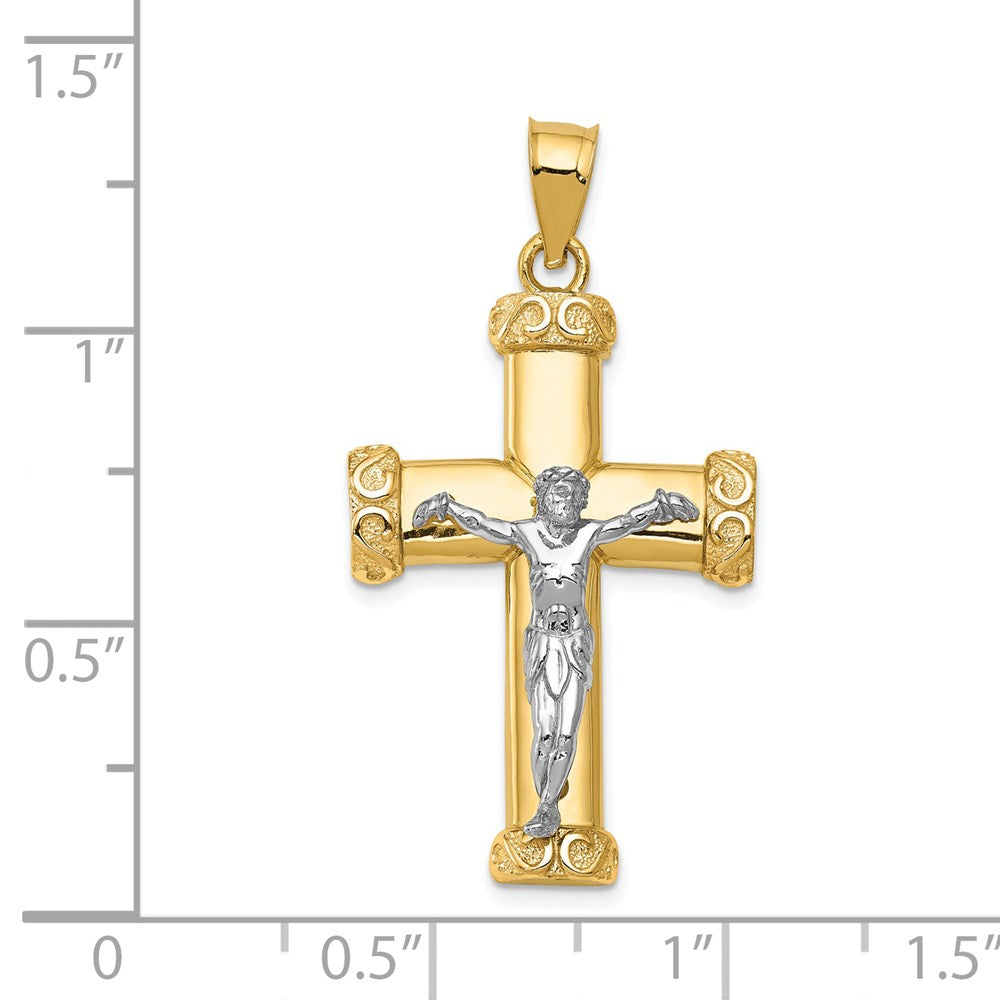 14K Bicolor Gold Kruzifix-Anhänger