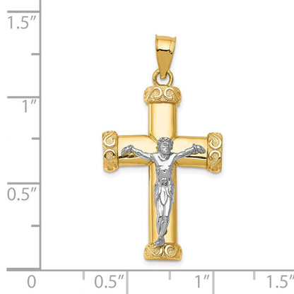 14K Bicolor Gold Kruzifix-Anhänger