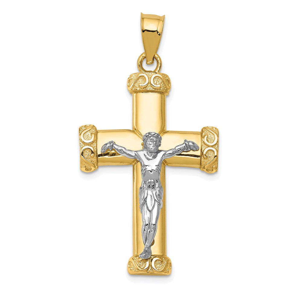 14K Bicolor Gold Kruzifix-Anhänger