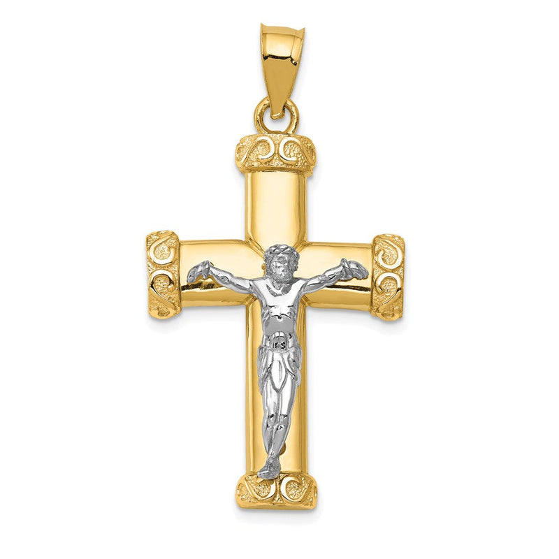 14K Bicolor Gold Kruzifix-Anhänger