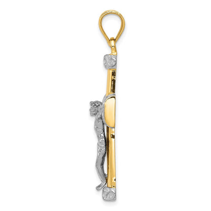 14K Bicolor Gold Kruzifix-Anhänger