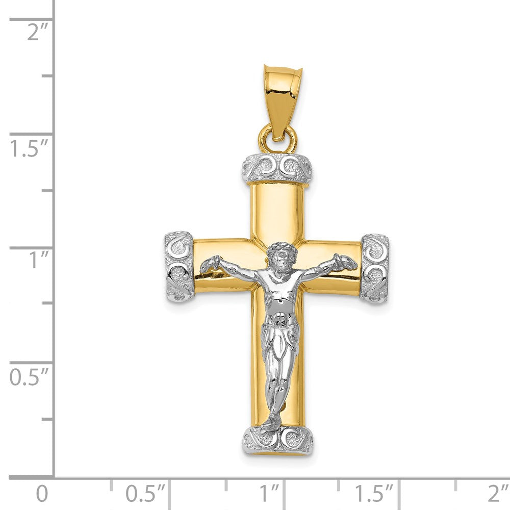 14K Bicolor Gold Kruzifix-Anhänger