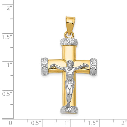 14K Bicolor Gold Kruzifix-Anhänger