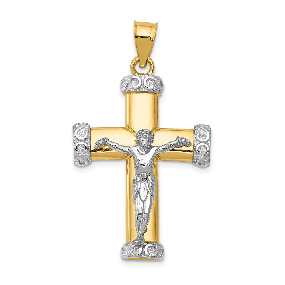 14K Bicolor Gold Kruzifix-Anhänger
