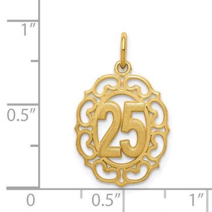 14K Gelbgold # 25 in Oval Anhänger