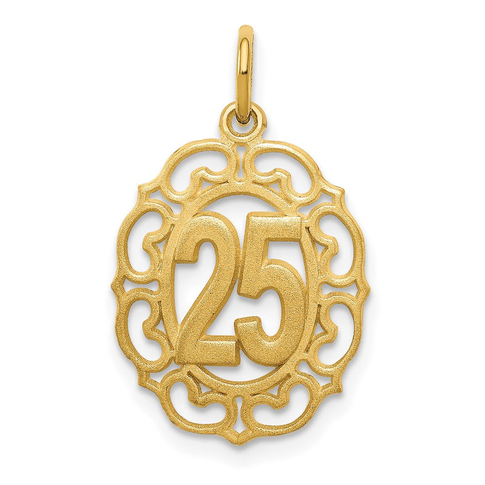 14K Gelbgold # 25 in Oval Anhänger