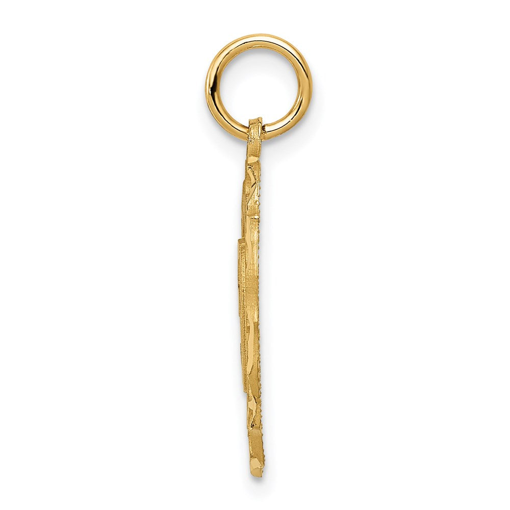 14K Gelbgold #50 in Oval Anhänger