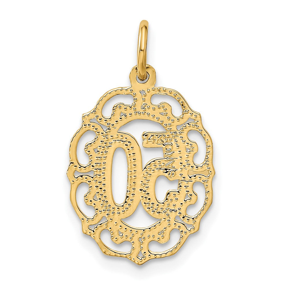 14K Gelbgold #50 in Oval Anhänger