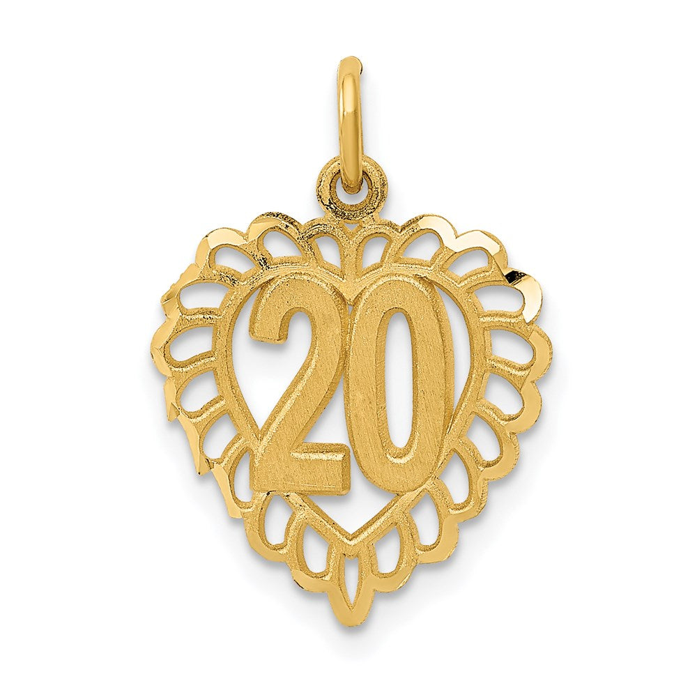 14K Gelbgold 20 in Herz Charm