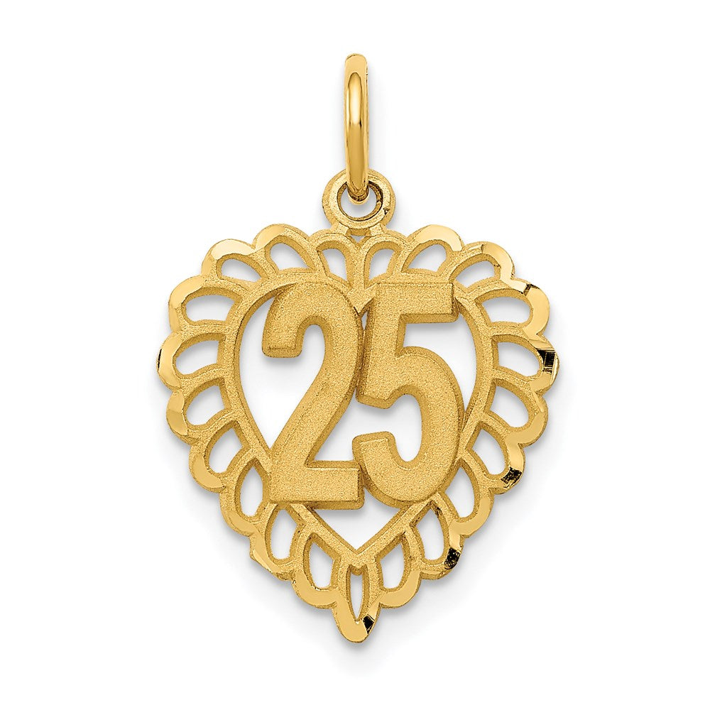 14K Gelbgold 25 in A Herz Charm