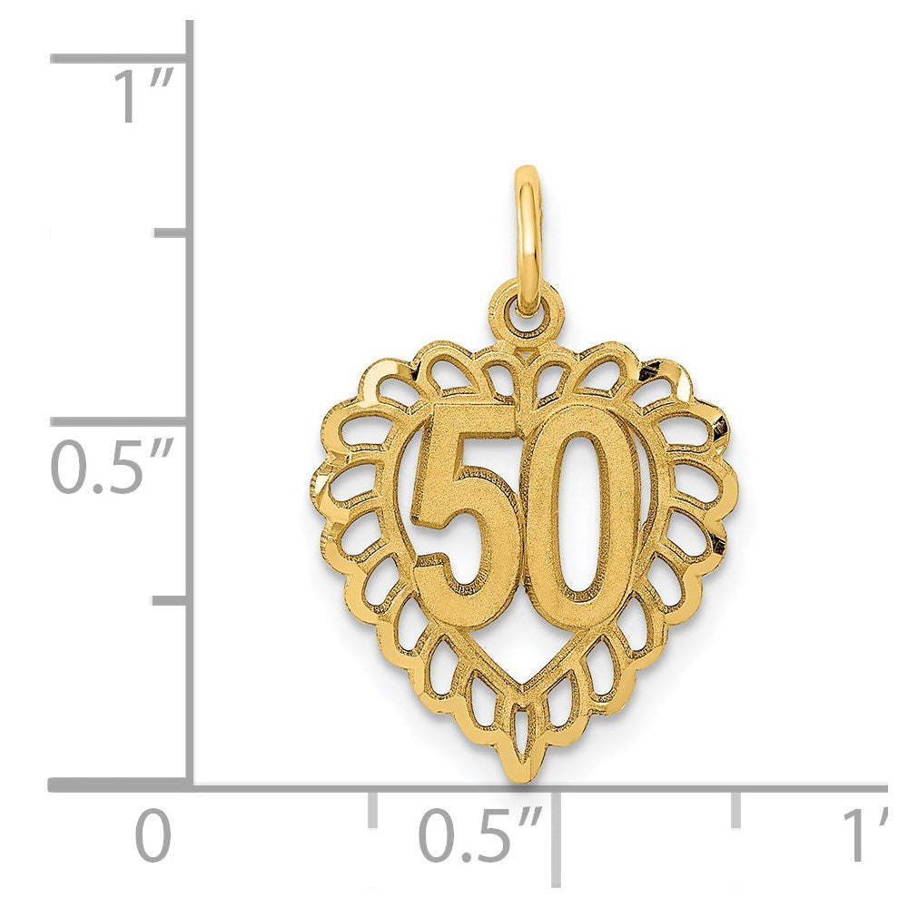 14K Gelbgold 50 in Herz Charm