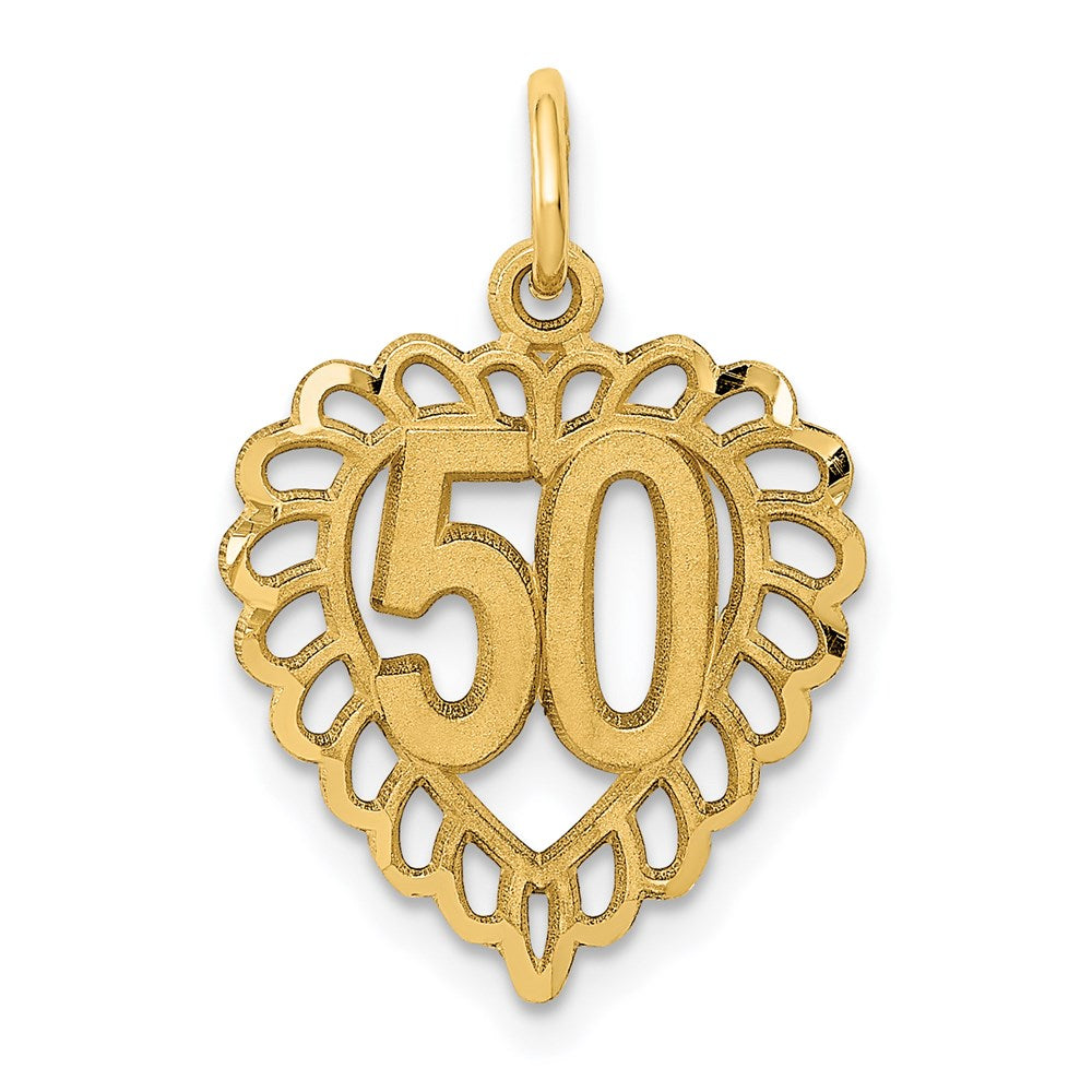 14K Gelbgold 50 in Herz Charm