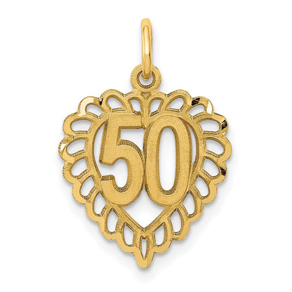 14K Gelbgold 50 in Herz Charm
