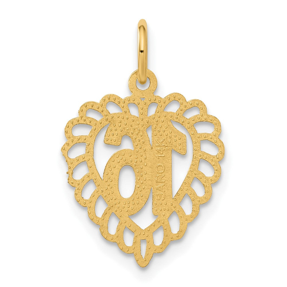 14K Gelbgold 16 in A Herz Charm