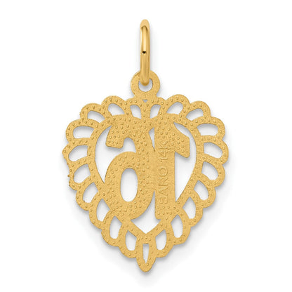 14K Gelbgold 16 in A Herz Charm