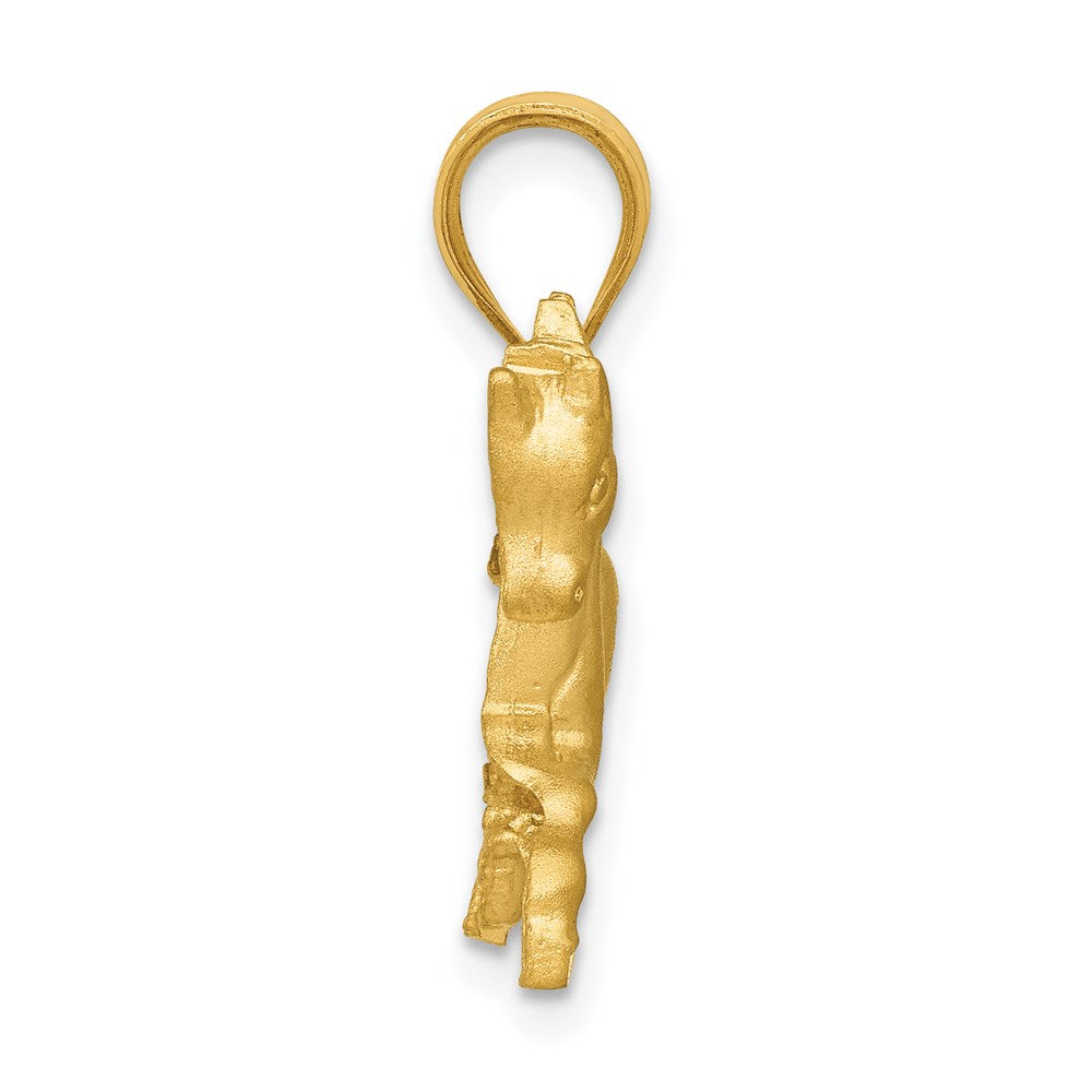 14K Gelbgold Anhänger „Pferd" satiniert, diamantiert