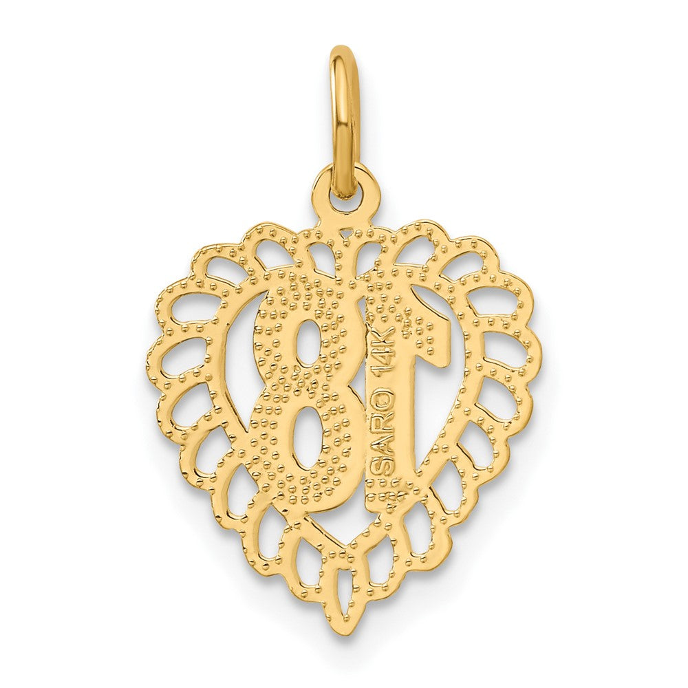 14K Gelbgold 18 Herz Charm