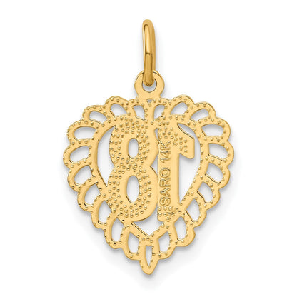 14K Gelbgold 18 Herz Charm