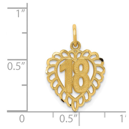 14K Gelbgold 18 Herz Charm