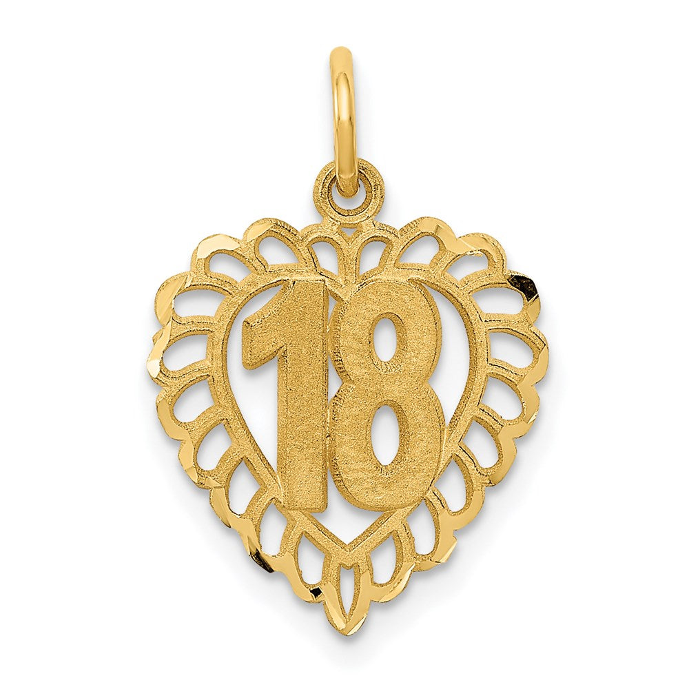14K Gelbgold 18 Herz Charm