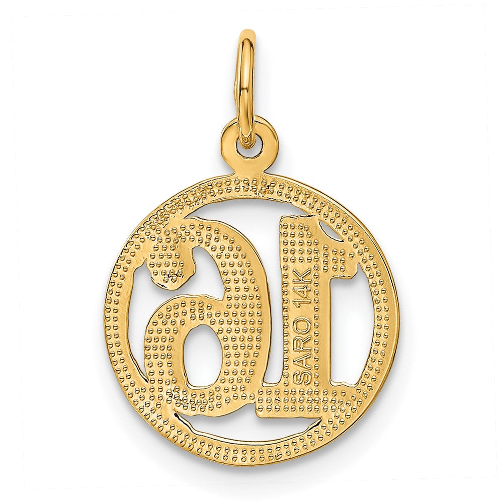 14K Gelbgold #16 in A Kreis Anhänger