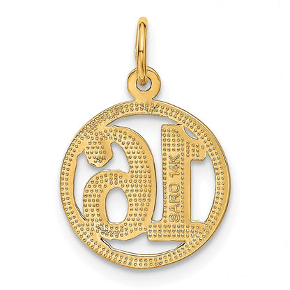 14K Gelbgold #16 in A Kreis Anhänger