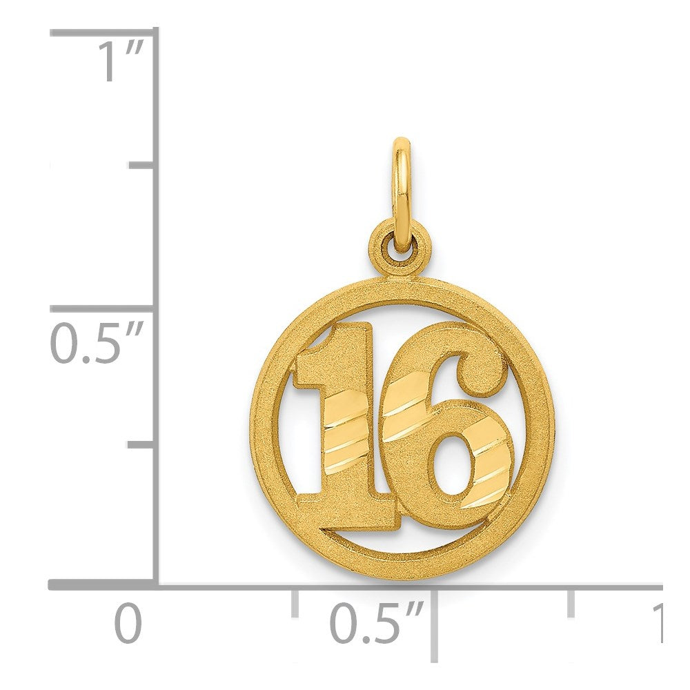 14K Gelbgold #16 in A Kreis Anhänger