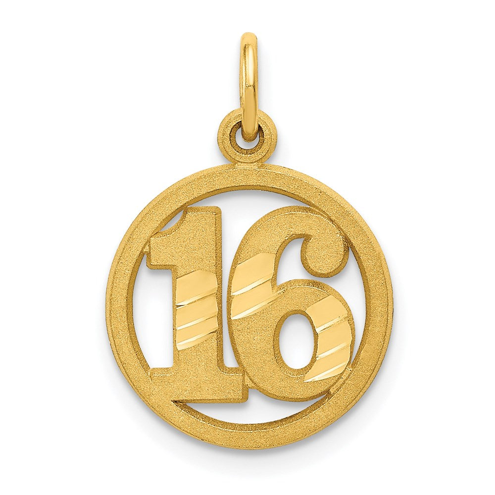 14K Gelbgold #16 in A Kreis Anhänger