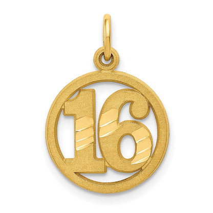 14K Gelbgold #16 in A Kreis Anhänger