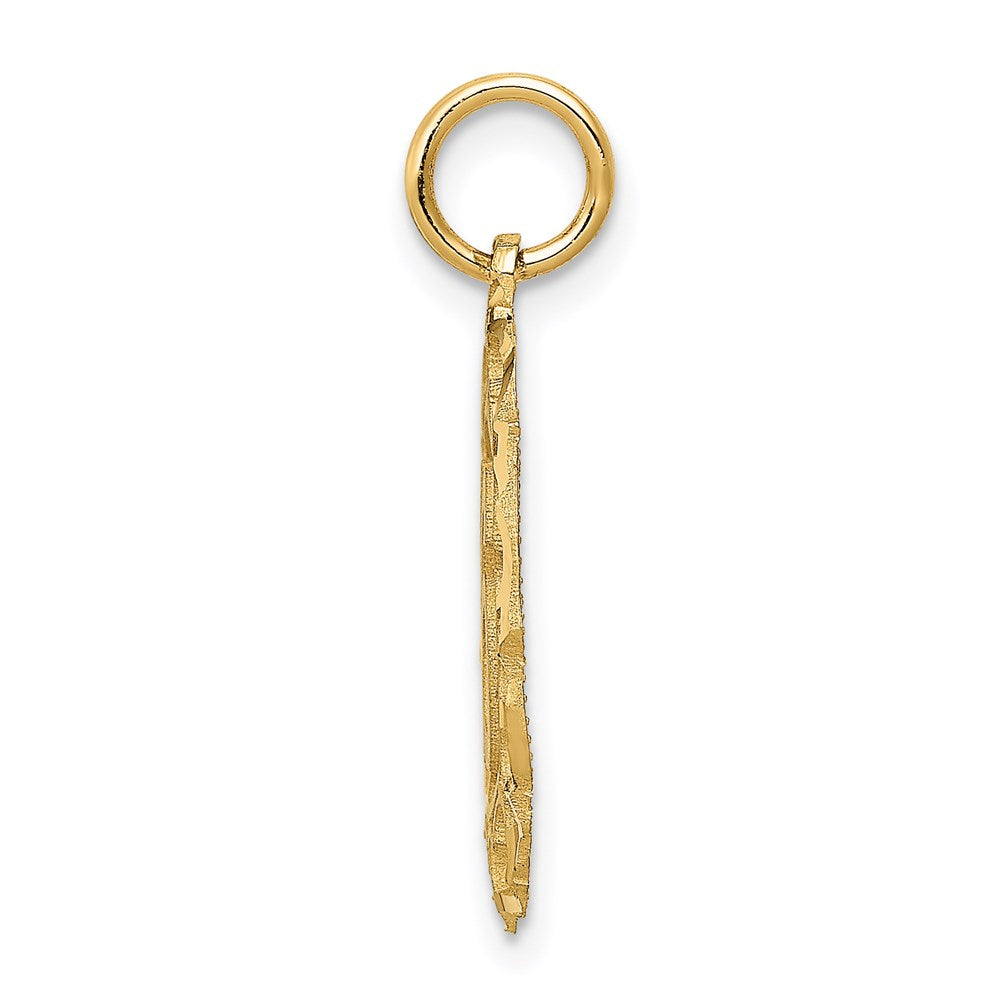 14K Gelbgold #16 in Oval Kreis Anhänger