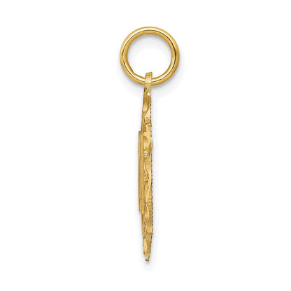 14K Gelbgold Diamantiert 21 in Oval Anhänger