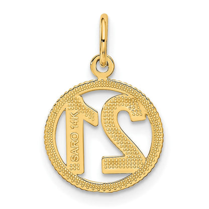 14K Gelbgold #21 in A Kreis Anhänger
