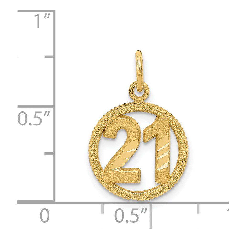 14K Gelbgold #21 in A Kreis Anhänger