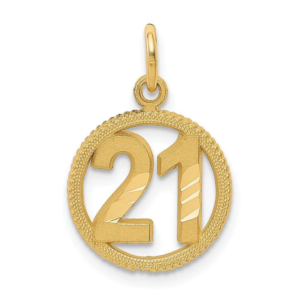 14K Gelbgold #21 in A Kreis Anhänger