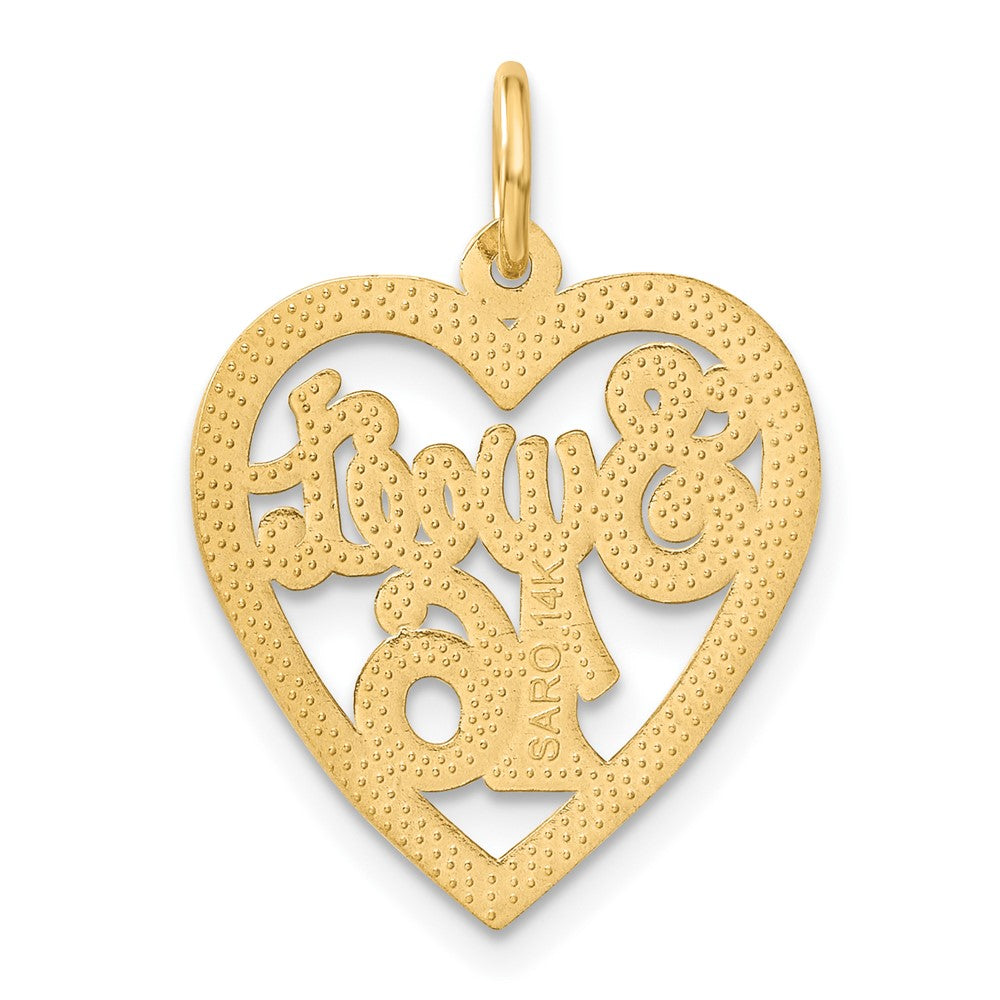 14K Gelbgold "SWEET 16" Charm in Herzform