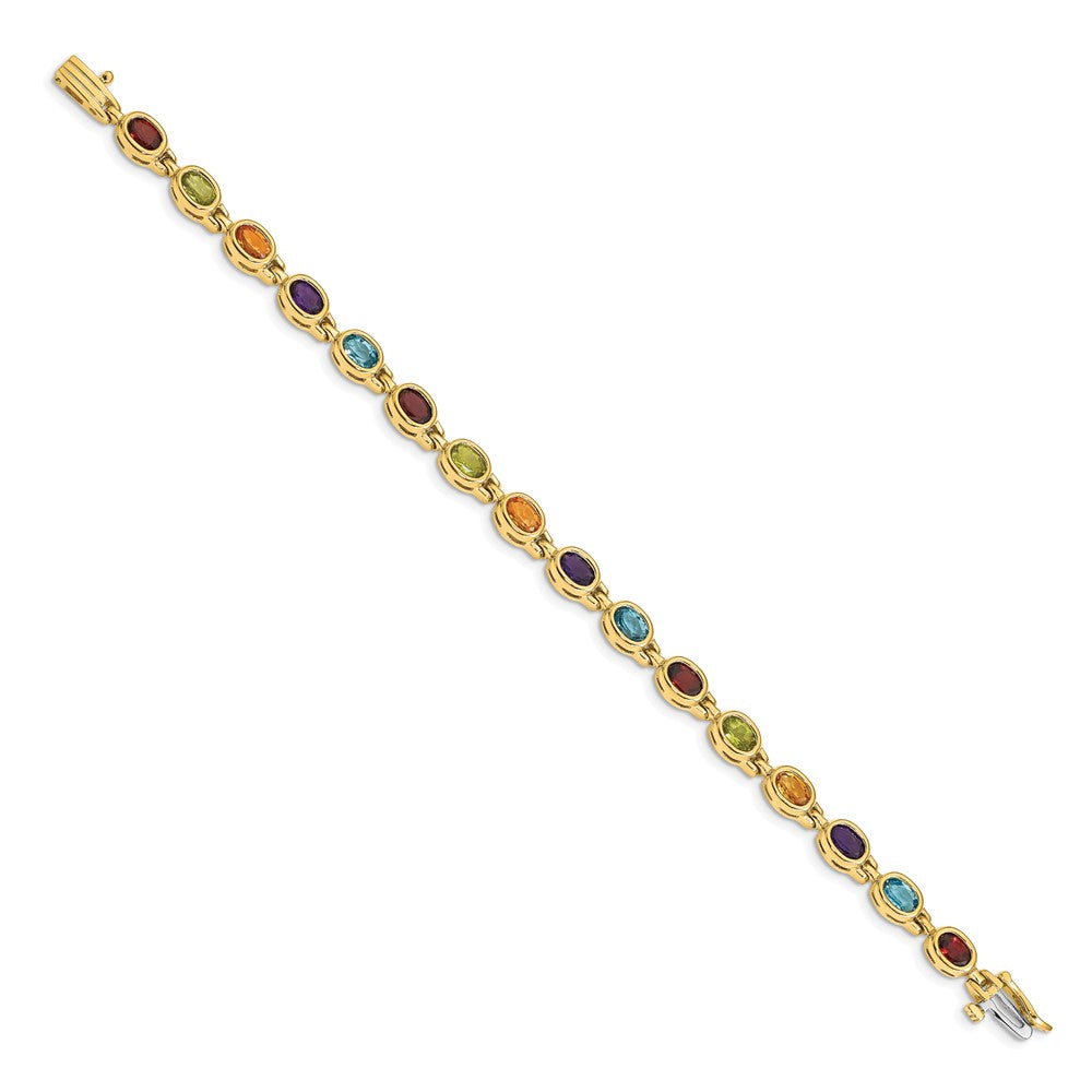 14K Gelbgold Anhänger mit Schachbrettschliff-Peridot und Diamant