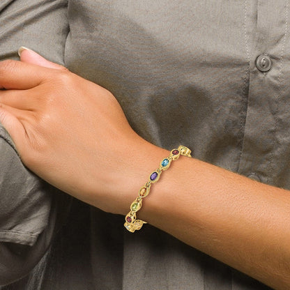14K Gelbgold Anhänger mit Schachbrettschliff-Peridot und Diamant