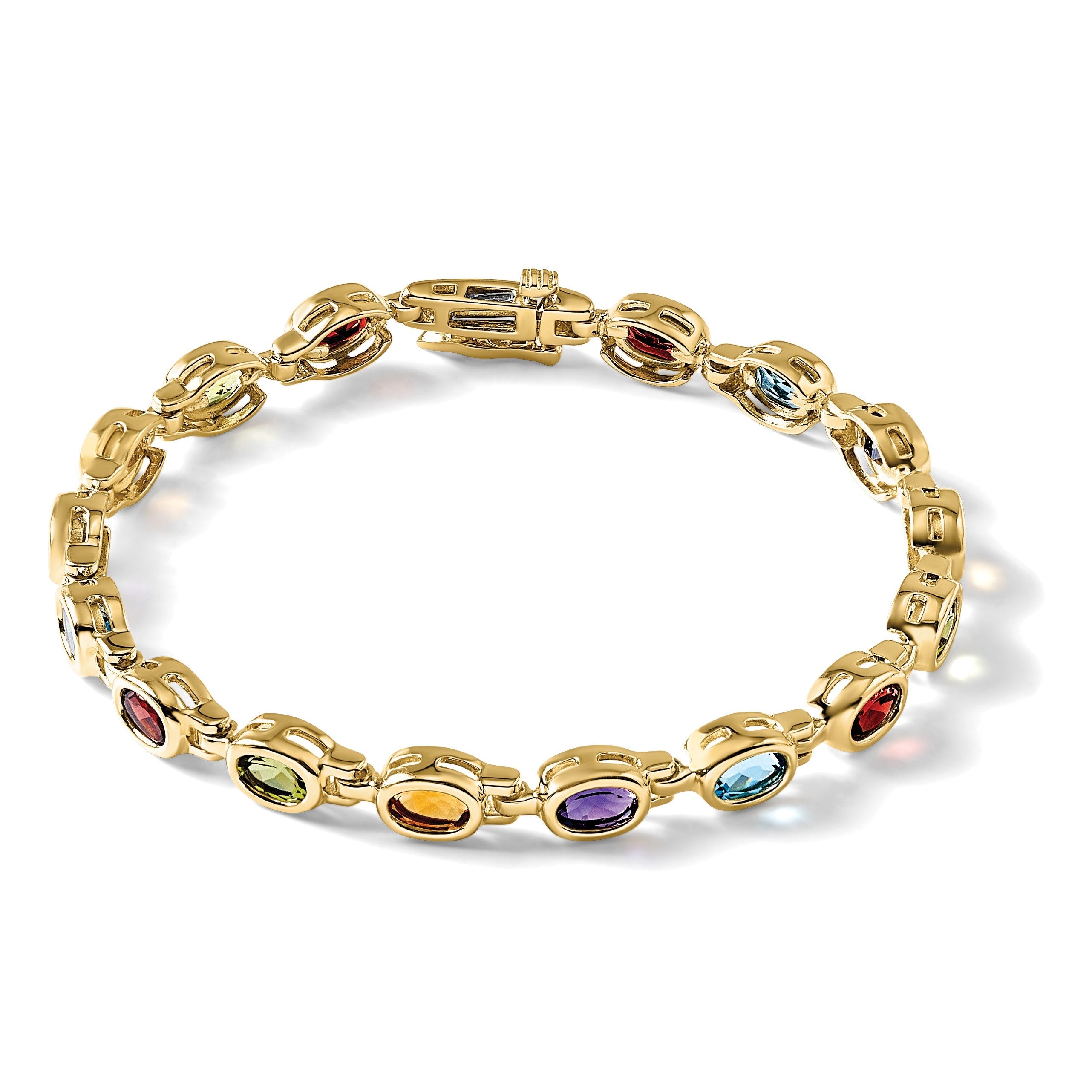 14K Gelbgold Anhänger mit Schachbrettschliff-Peridot und Diamant