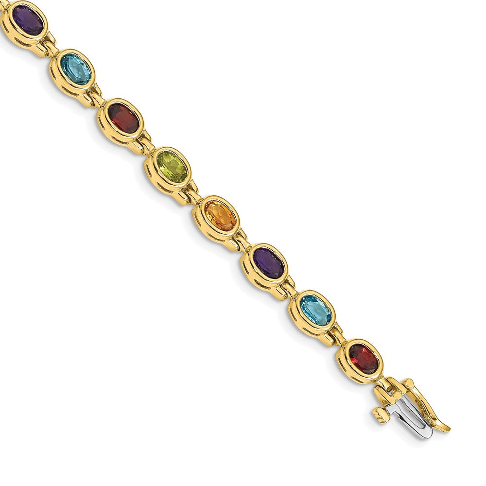 14K Gelbgold Anhänger mit Schachbrettschliff-Peridot und Diamant