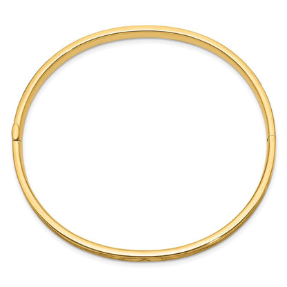 14K Gelbgold 3/16 Oversize Diamantiert Konkav Klappbar Armreif Armband