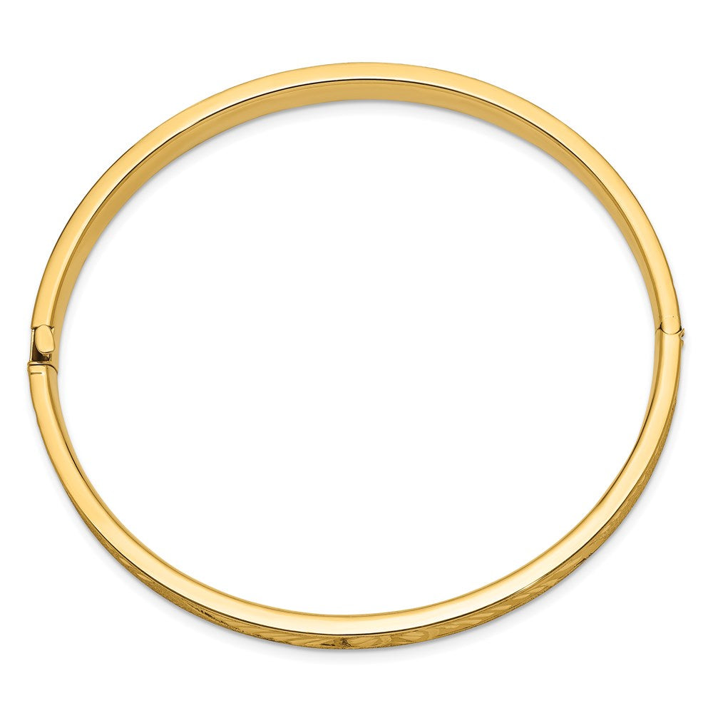 14K Gelbgold 4/16 Oversize Diamantiert Konkav Klappbar Armreif Armband