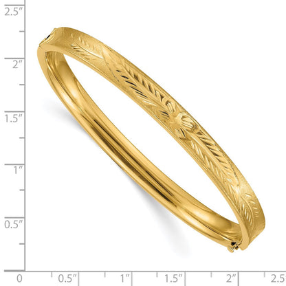14K Gelbgold 4/16 Oversize Diamantiert Konkav Klappbar Armreif Armband