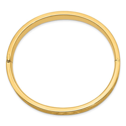 14K Gelbgold 5/16 Oversize Diamantiert Konkav Klappbar Armreif Armband