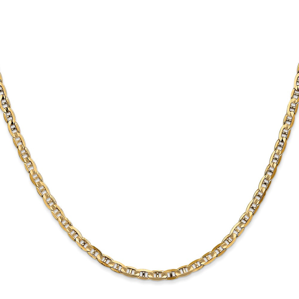 14K Gelbgold 3mm Konkav Anker mit Karabinerverschluss Halskette