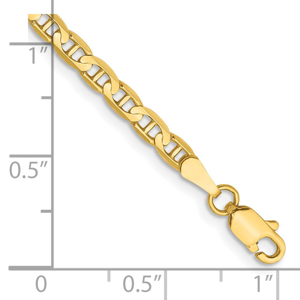 14K Gelbgold 3mm Konkav Anker mit Karabinerverschluss Kette Fußkettchen