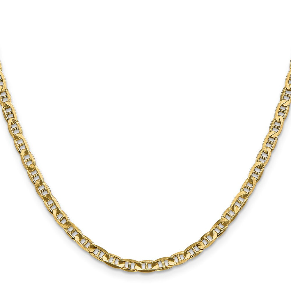 14K Gelbgold 3.75mm Konkav Anker mit Karabinerverschluss Halskette