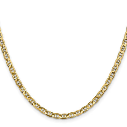 14K Gelbgold 3.75mm Konkav Anker mit Karabinerverschluss Halskette