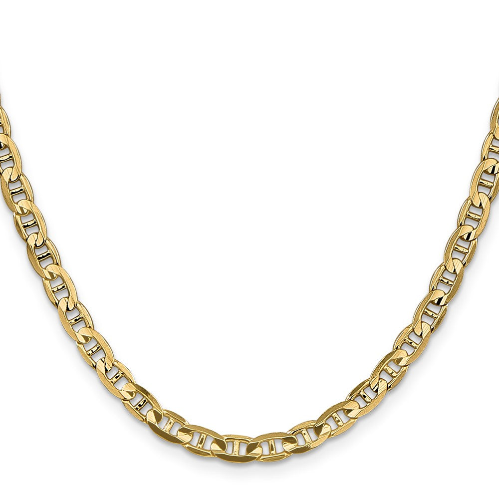 Massiv 14K Gelbgold 4.5mm Konkav Anker mit Karabinerverschluss Halskette