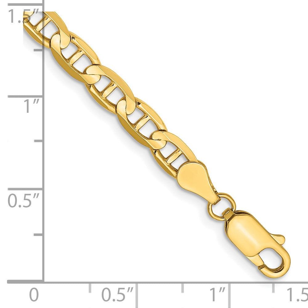 Massiv 14K Gelbgold 4.5mm Konkav Anker mit Karabinerverschluss Kette Fußkettchen